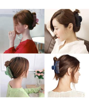 6Pcs Matte Big Hair Claw Clips - Strong Hold for Thick Hair (6 Colors) - 4 Inch - Nonslip Hair Clips for Women and Girls - Buy Online on SooperMarket.com