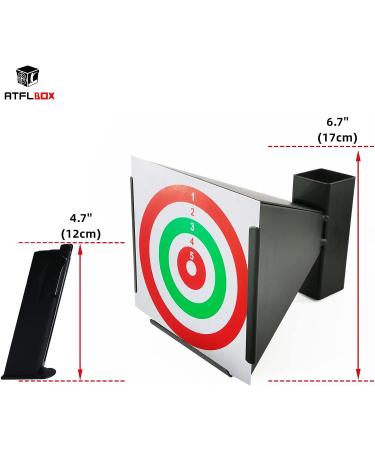 Atflbox 6.7 Inch BB Gun Trap with 20pcs Paper Targets - Airsoft Pellet Rifle Shooting Target and Bullet Catcher - Buy Online on SooperMarket.com