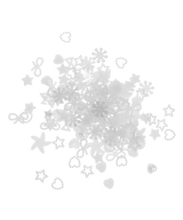 Operitacx 100pcs Material Plastic Hair Girl Charms Materials Accessories Diy Headwear Making Pin Handmade 2X2X0.2CM White