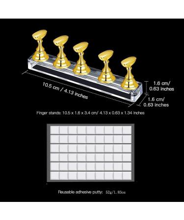 Acrylic Nail Display Stand Set with Magnetic Practice Holder - Gold & Silver | Nail Stand for Press on Nails - Salon & DIY Christmas Gift - Buy Online on SooperMarket.com