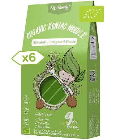 Elf-Family Bio Konjak noodles Ultra Low Carb Shirataki pasta vegan gluten-free-270g x6 box (12 pack) instant pasta noodles without carbohydrates/keto/low-calorie/fat-free/sugar-free-Spaghetti 6-spaghetti