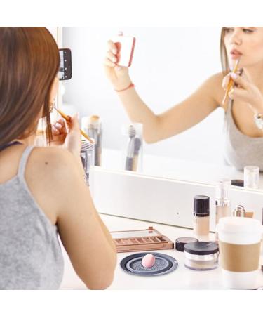 Shichangda Makeup Brush Cleaner Mat | Silicone Pad Scrubber - Portable Silicone Makeup Brush Cleaner Washing Tools for Girls and Women Grey - Buy Online on SooperMarket.com