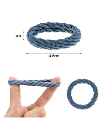 80 Pcs Seamless Cotton Hair Ties for Women - Elastic Wave Style Bands for Curly & Thick Hair - Buy Online on SooperMarket.com