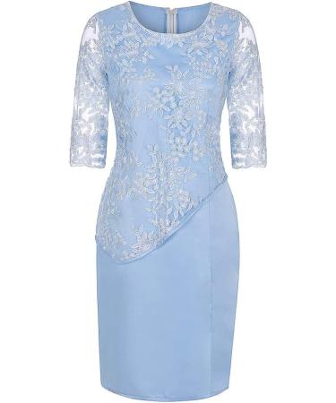 Womens Plus Size Floral Lace Sheath Dress - Knee Length Work Casual Party Cocktail (XXXL Blue-1) - Buy Online on SooperMarket.com