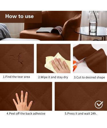 Cahomo Large Leather Repair Patch 23.6x118 inch - Self-Adhesive Leather Tape Kit for Furniture & Car Seats - Brown - Buy Online on SooperMarket.com