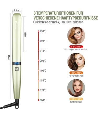 Culwad 25mm Iron Hair Smoothing Tool - Ceramic Plates Digital Display Dual Voltage Auto Shut-off - Green - Buy Online on SooperMarket.com