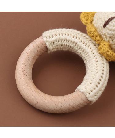 TIAN-K 3pcs Baby Shower Gift Set | Pacifier Chain Wooden Teether & Animal Rattle for Newborns - Buy Online on SooperMarket.com
