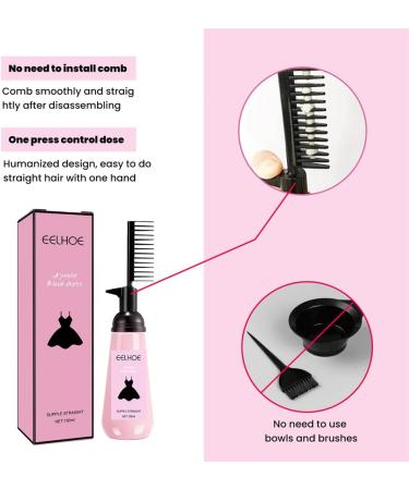 3-second Silk & Gloss Hair Straightening Cream Fast Straightening Nourishing Set 2022 New Hair Straightening Treatment Cream With Comb For All Hair Types (1 pc) - Buy Online on SooperMarket.com