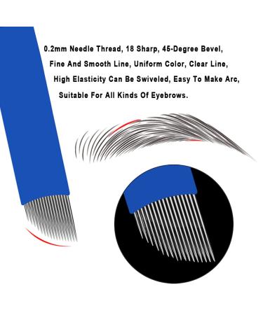 30Pcs Disposable Microblading Needles - Lip & Eyebrow Tattooing | Single Use Only (18 Needle) - Blue - Buy Online on SooperMarket.com