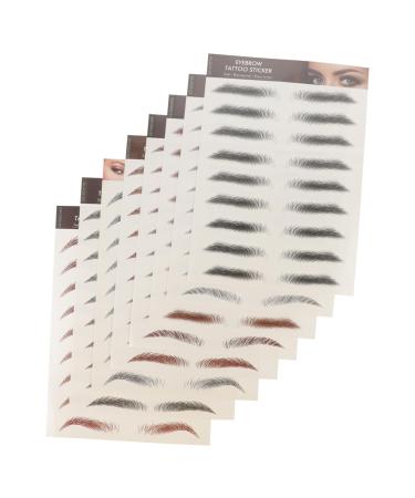 BELLIFFY 8pcs Imitation Eco Eyebrow Sticker False Eyebrows Hair-like Eyebrows Stickers Fake Transfer Stickers
