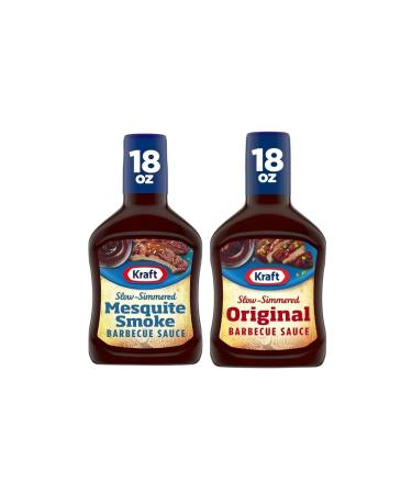 Kraft BBQ Mesquite Smoke 510g and Kraft Original Barbeque Sauce 510g | Perfect for Marinade Condiment or Dipping Sauce | 2 Pack