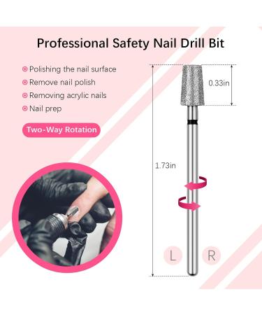 Rolybag Tapered Barrel Cuticle Nail Drill Bits - Coarse Diamond Drill Bits for Electric Cuticle Removal | Professional Manicure Tools 3/32” - Buy Online on SooperMarket.com