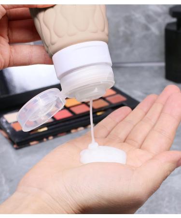 4 Pack Travel Bottles for Toiletries with Labels 100ML Silicone Travel Bottles Set with Clear Zipper Toiletry Bag Leakproof Refillable Squeeze Travel Size Containers for Shampoo Conditioner Clay/Deep Red/Beige/Olive Drab - Buy Online on SooperMarket.com