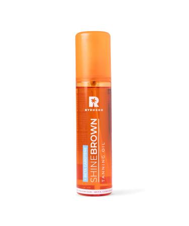 BYROKKO Shine Brown Beta Carotene Tanning Oil (150 ml) Sunbed Tanning Accelerator oil in Sunbeds & Outdoor Sun the Ultimate Tan Maximiser Oil For a Flawless Tan and Glowing Skin