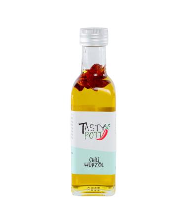 Tasty Pott W rz le I Different varieties i garlic I chili oil I chipotle I rosemary i wild garlic i grape seed oil i olive oil i roasted bypan I glass bottle (chilli seasoning oil))