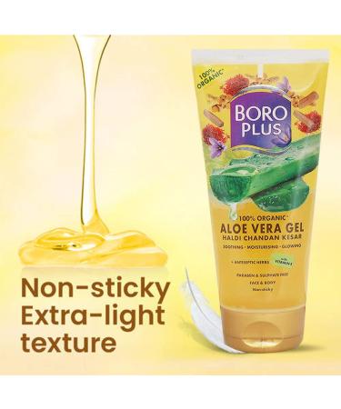 Boro Plus Aloe Vera Gel with Haldi Chandan & Kesar - 150ml | Hydrating Skincare for All Skin Types - Buy Online Internationally - Buy Online on SooperMarket.com