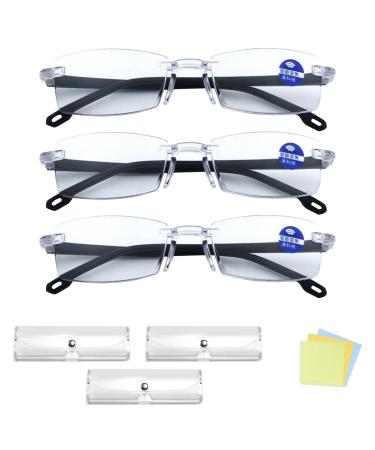 GMXJGZ 3 pieces autozoom reading glasses car zoom reading glasses intelligent zoom color change glasses clear focus glasses with automatic adjustment for women men comes with glasses case and brille cloth