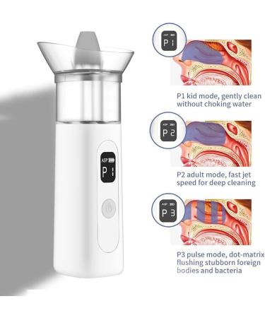 Neti Pot Sinus Rinse Bottle Portable Electric Nasal Irrigator Sinus Rinse Kit with 3 Modes 120S Intelligent Timing 15ml Water Tank Wastewater Auto-Recycling for Sinusitis Sneezing Allergic Rhin - Buy Online on SooperMarket.com