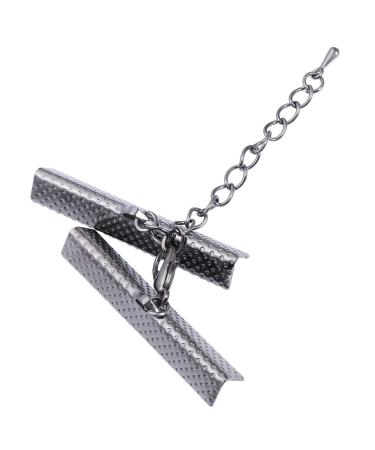 SOIMISS 20pcs 40mm Ribbon Crimps for Jewelry Making Ribbon Clamps Fold Over Cord Ends Jewelry Finding Kit for Bracelets Bookmarks Fasteners Clasps