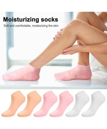 3 Pairs Moisturizing Gel Socks for Men & Women | Foot Care for Dry Cracked Feet - Multicolored - Buy Online on SooperMarket.com
