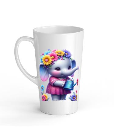 White Ceramic Baby Elephant Mug - Large 483 ml Perfect for Hot Chocolate or Milk Fun and Easy to Use