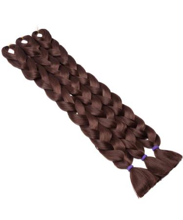 Tess 41 Jumbo Braids Extensions - Crochet Synthetic Hair (3PCs 165g/bundle 100cm) - Chestnut & Chocolate Brown - Buy Online on SooperMarket.com