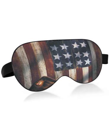 Haskirky Light Blocking Eye Mask Breathable and Adjustable Adult Men and Women Travel on Business Trips Yoga Meditation Light Smooth Comfortable Eye Mask Office Deep Sleep Goodies Baseball Usa Flag