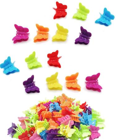 DEEINN Hair Clips, 50 Pcs Butterfly Hair Clips Pastel Hair Clips Mini Cute Clips Hair Accessories for Hair 90s Girls Women, Matte Colors
