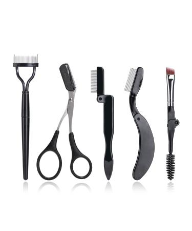 BS-MALL Eyelash Grooming Brush Foldable Eyelash Separator Mascara Eyebrow Scissors Applicator Eyebrow Comb Brush for Making Up Supplies(5 Pieces)