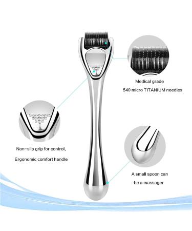 Diougens Lee 540 Titanium Derma Roller for Beard, Hair & Face - Microneedling Beauty Tool with Storage Case 0.75mm - Buy Online on SooperMarket.com
