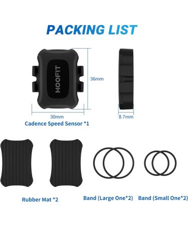 MOOFIT CS9 Speed & Cadence Sensor - Bluetooth & ANT+ Wireless Bicycle Sensor IP67 Waterproof Compatible with Wahoo Zwift Peloton Coosporides Rouvy - Black (1 Pack) - Buy Online on SooperMarket.com