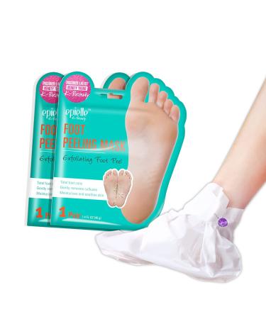 Epielle-Foot Peel Mask - 2 Pack - For Cracked Heels, Dead Skin & Calluses - Make Your Feet Baby Soft & Get a Smooth Skin, Removes & Repairs Rough Heels, Dry Toe Skin - Exfoliating Peeling Treatment 1 Count (Pack of 1)