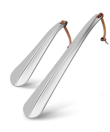 ONEKOO Shoe Horn Set, Long Short Shoe Horns Set, Portable Travel Shoes Horn, Stainless Steel Long Metal Shoe Horn, Shoe Helper for Men, Shoe Spoon for Women, Metal Shoe Helper for Kids or Seniors