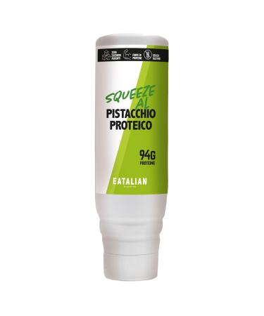 Eatalian by AMZ Better Protein Topping with pistachio taste sweet protein cream in 500 gr Squeezer made in Italy pistachi sauce Ideal for garnishing ice cream sweets and desserts protein pistachios 500 g