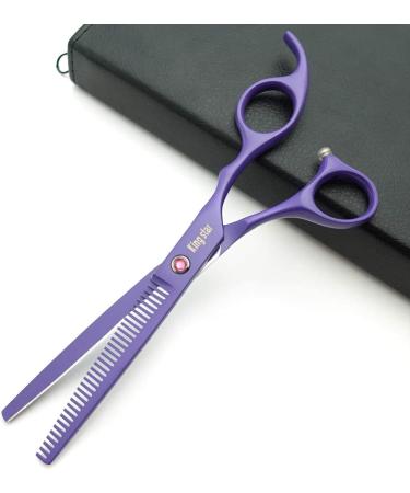 Kingstar 7 Pet Grooming Scissors Set - Straight, Thinning, Curved - Purple Professional Kit with Case and Comb - Buy Online on SooperMarket.com