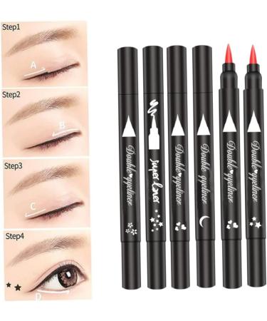 Eyeliner Stamp Double-Head Stamp Eyeliner 2 in 1 Double-Head Waterproof Liquid Eyeliner Pen Make-Up Tool Black Heart - Buy Online on SooperMarket.com