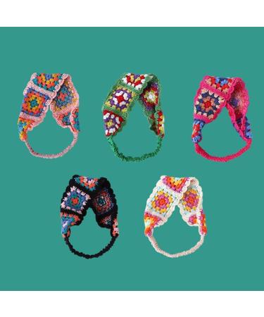 JSGHGDF Crochet Headband Hollow Kerchief with Stretchy Hair Rope Ethnic Flower Pattern Turban for Girls Photo Props White - Buy Online on SooperMarket.com