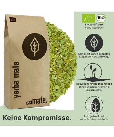 Yerba Mate Tea Bio 500g | Original Air-Dried Smoke-Free & Plastic-Free | Fair Trade Mat Tea | DE- KO-006 - Buy Online on SooperMarket.com