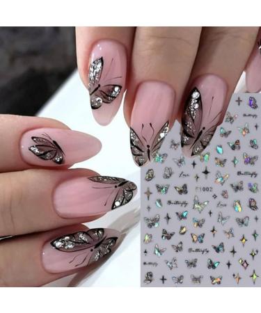 Buy BSBTBZ Butterfly 3D Self-Adhesive Nail Art Stickers | Shiny Glitter Decals for Women & Girls | Waterproof Glossy Finish | Perfect for Home & Salon Use - International Shipping Available - Buy Online on SooperMarket.com