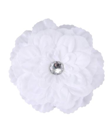 Lodokdre Rhinestone Flower Hair for Girl Toddler Lady White