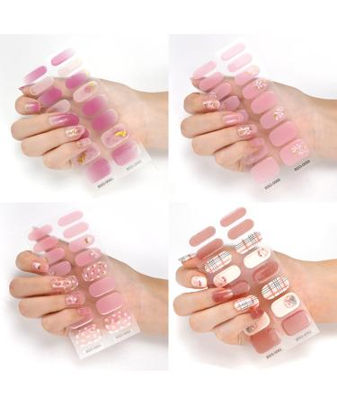 Semi-cured Gel Nail Sticker UV/LED Lamp Required Gel Nail Polish Wrap Fashion Design Gel Nail Art Stickers for Women Winter Autumn 0084 - Buy Online on SooperMarket.com
