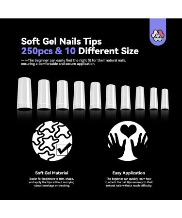 Buy SAVILAND Acrylic Nail Tips & Glue - Half Cover False Nail Tips 10 Sizes for Professional Acrylic Nails | Fast-Dry Nail Glue & Starter Kit - Buy Online on SooperMarket.com