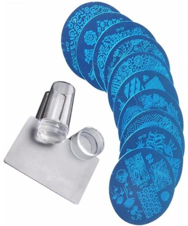 Nail Art Stamping Kit Manicure Stamper Plate Tool Nail Transparent Printing Templates Stampers & Scrapers - Buy Online on SooperMarket.com