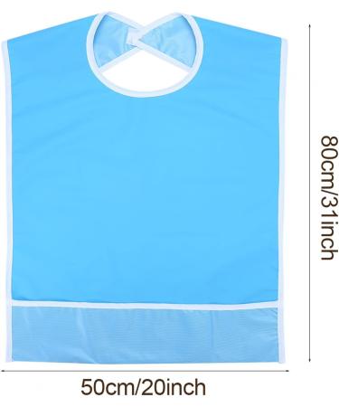 Adult Bib Waterproof Adult Elder Mealtime Bib Clothes Clothing Protector Dining Aid Ideal for Inconvenience People(Sky Blue) - Buy Online on SooperMarket.com