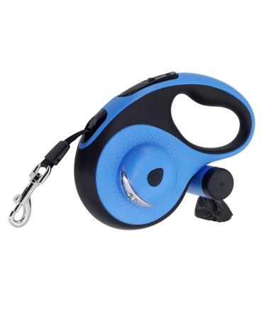 Moyouno dog leash retractable dog leash retractable dog leash with feces bag holder robust pet leash durable automatic pull -out dog training leash floodlights for walks with blue