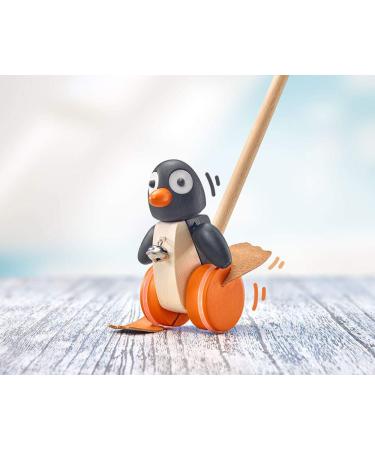 Selecta 62071 Pingo push-along figure push-along and pull-along toy made of wood 13 cm multicolored single