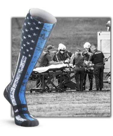 MudGear Premium Compression Socks - Special Edition for Run, Hike, Trail, Recovery - Medium Blue Line - Buy Online on SooperMarket.com