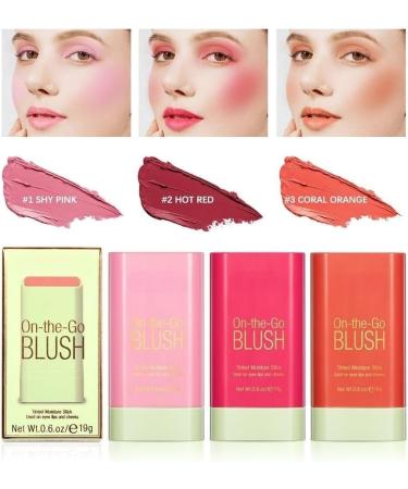Lovelycat On-the-Go Makeup Blush Stick Tinted Moisture Stick Shadow Lips Cheek Blusher Creamy Makeup Long Lasting Natural Nude Makeup for All Skin (3PC) - Buy Online on SooperMarket.com