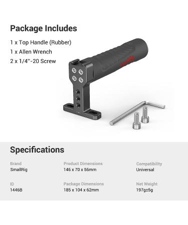 SmallRig Non-Slip Camera Top Handle with Rubber Grip & Shoe Mount - 1446B - Buy Online on SooperMarket.com