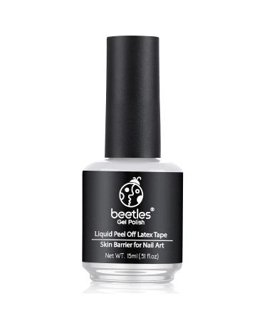 Beetles Latex Liquid Nail Simple Peel Off Cuticle Guard for Nail Art Liquid Latex Barrier Protector 15ml White Nail Barrier 1pcs 0.51 Fl Oz (Pack of 1)